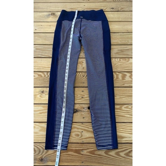 Gap Fit Stripe Sculpt Compression Leggings Size Small Women’s Navy - Picture 5 of 8